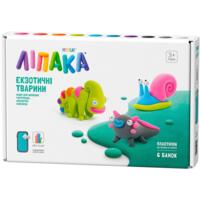 Набір пластиліну, що самозатвердіває Lipaka – Екзотичні тварини: хамелеон, гастропода, аксолотль (60049-UA01)