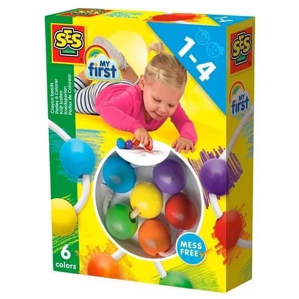 Набор для рисования Ses Creative - ВОСКОВЫЕ КАРАНДАШИ-БУСИНКИ (6 цветов) (00244S) фото 1