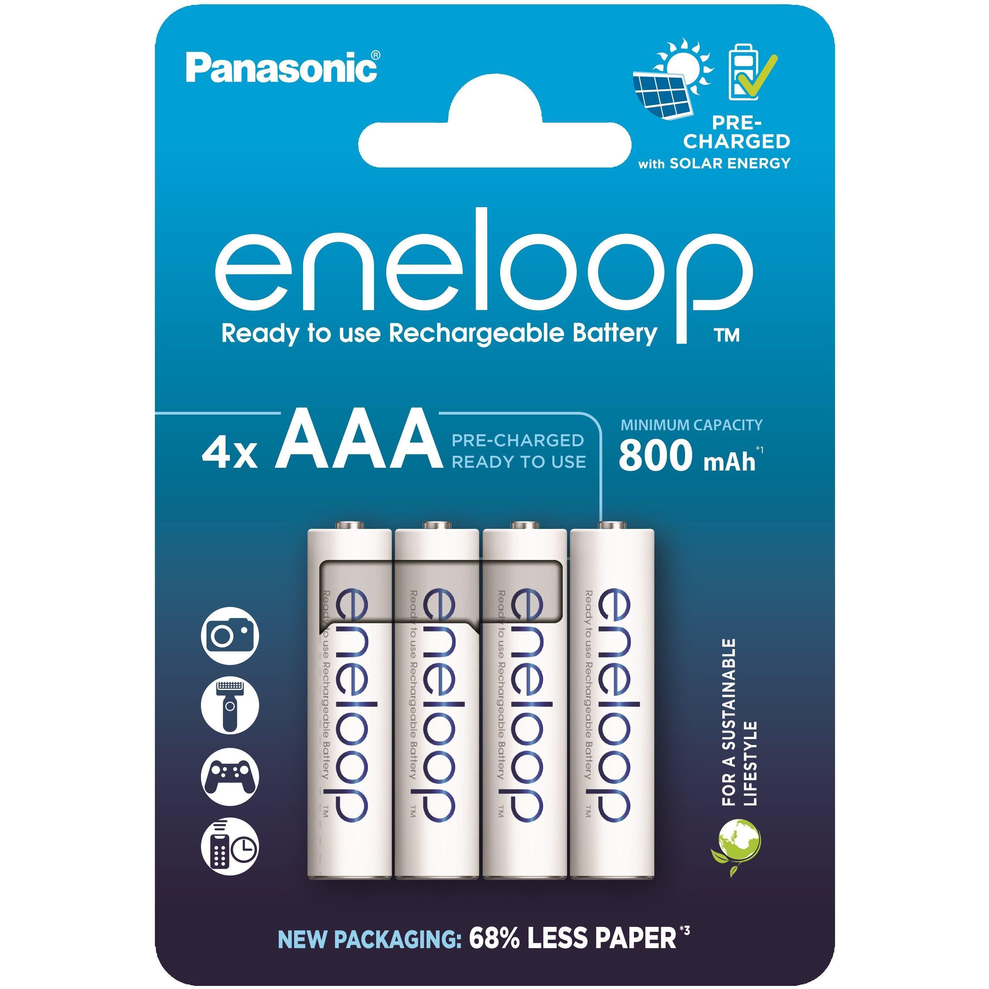 Аккумулятор Panasonic Eneloop NI-MH AAA 800 мАг, 4 шт. (BK-4MCDE/4CP) фото 1