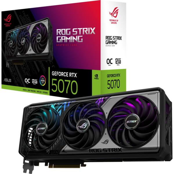 

Видеокарта ASUS GeForce RTX 5070 12GB GDDR7 ROG Strix OC (90YV0M80-M0NA00)