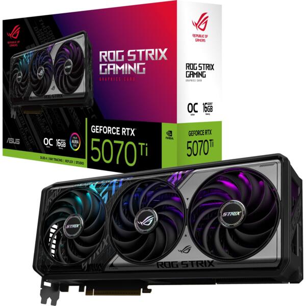 

Видеокарта ASUS GeForce RTX 5070 Ti 16GB GDDR7 ROG Strix OC (90YV0M90-M0NA00)