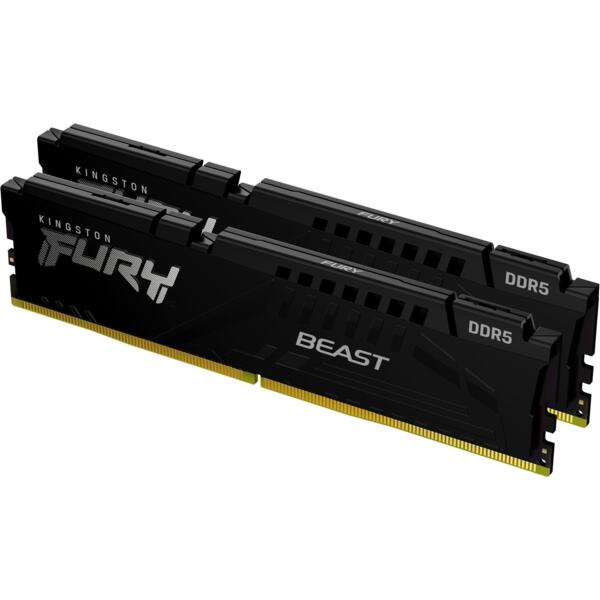 Память для ПК Kingston DDR5 16GB KIT (8GBx2) 5600 FURY Beast Black EXPO (KF556C36BBEK2-16)