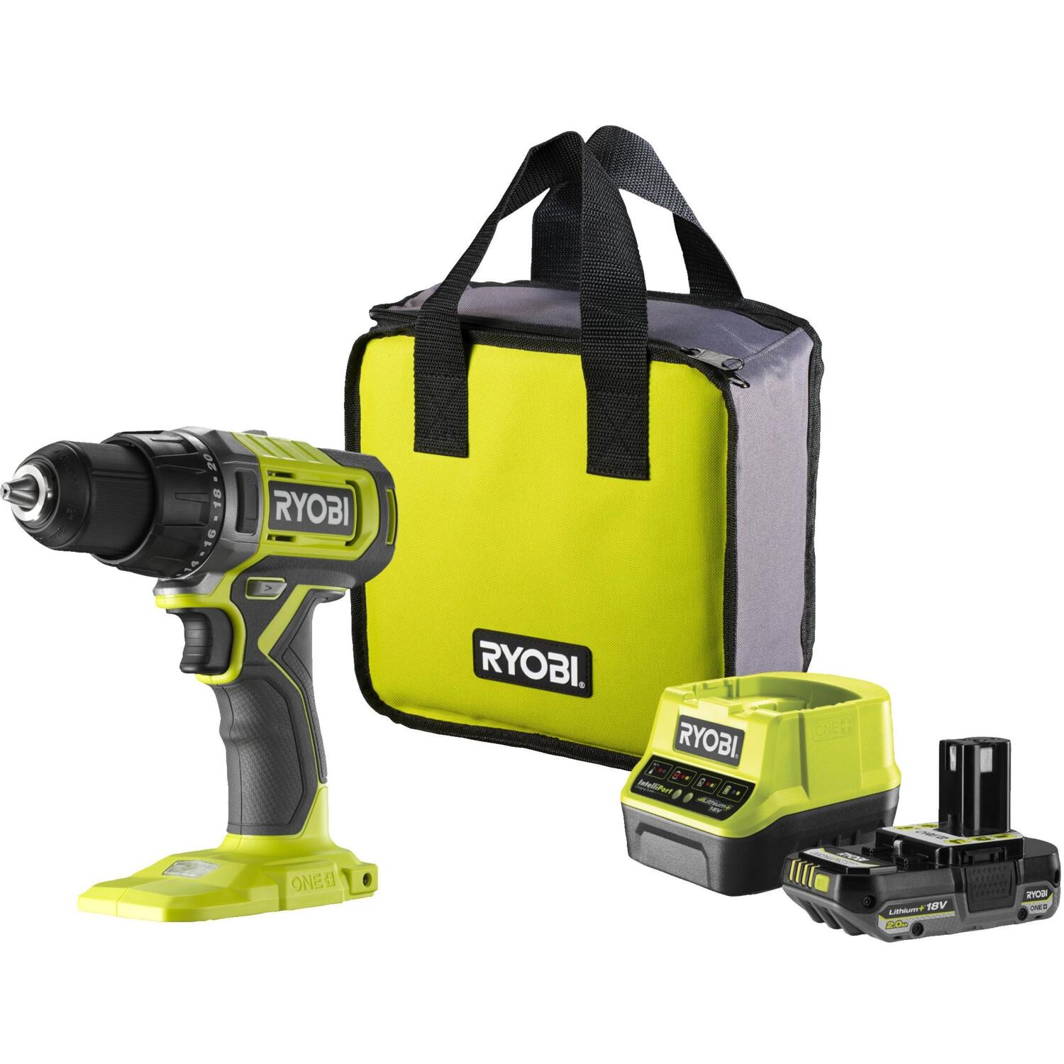 Шуруповерт-дрель аккумуляторный Ryobi ONE+ RDD18-1C20S 18В 1х2А·ч (5133005519) фото