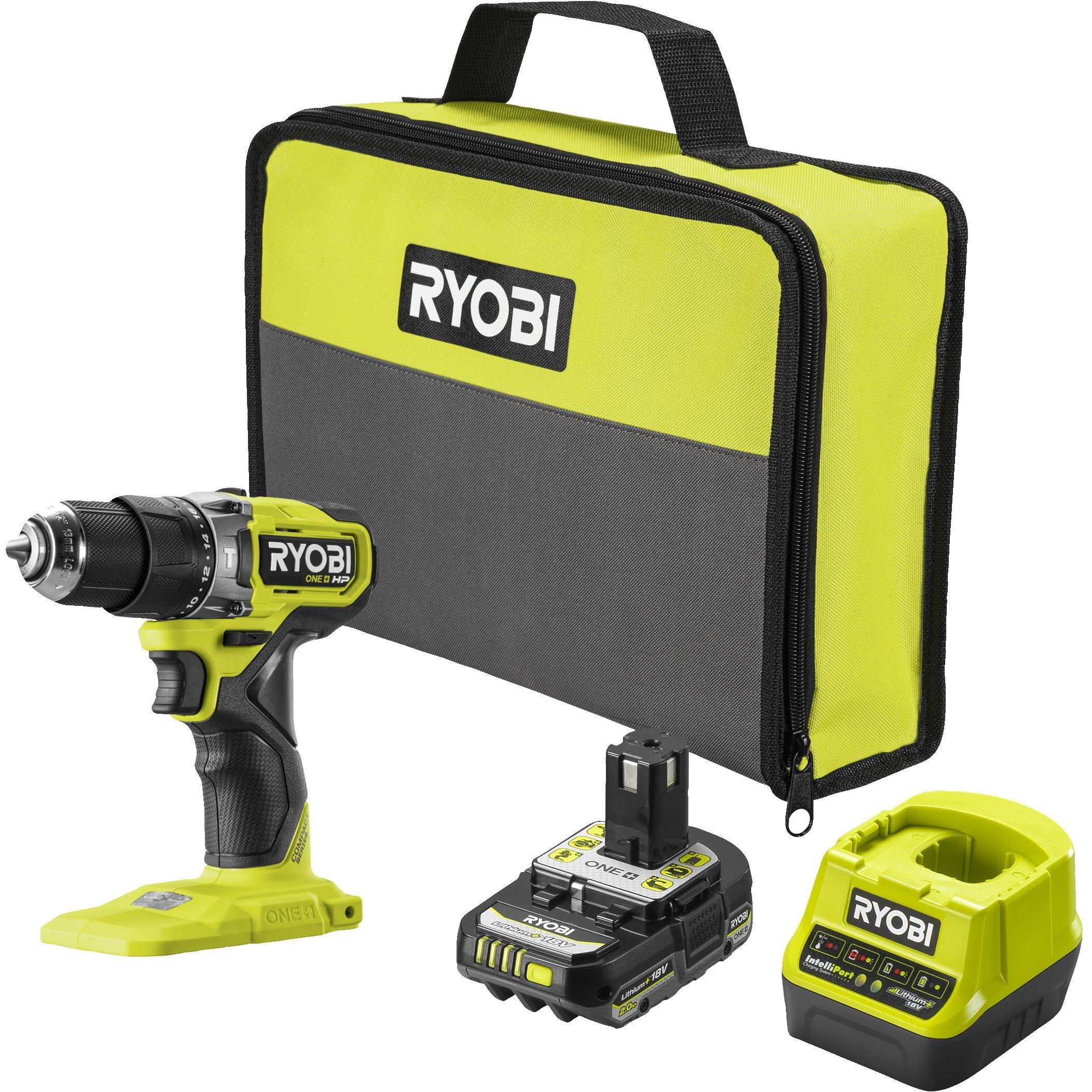 Шурупокрут-дриль акумуляторний Ryobi ONE+ HP RPD18C1-1C20G 18В 1х2А·год (5133006525)фото1