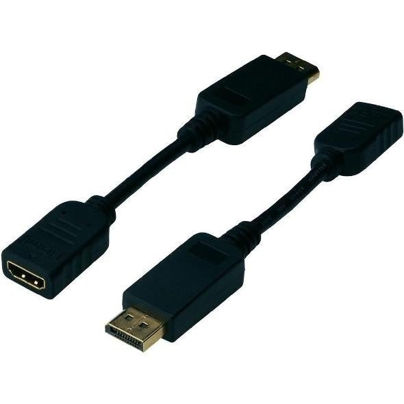 Переходник DIGITUS DisplayPort to HDMI (AM/AF) 0.15m Black (AK-340400-001-S) фото 