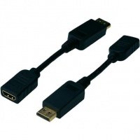 Перехідник DIGITUS DisplayPort to HDMI (AM/AF) 0.15m Black (AK-340400-001-S)