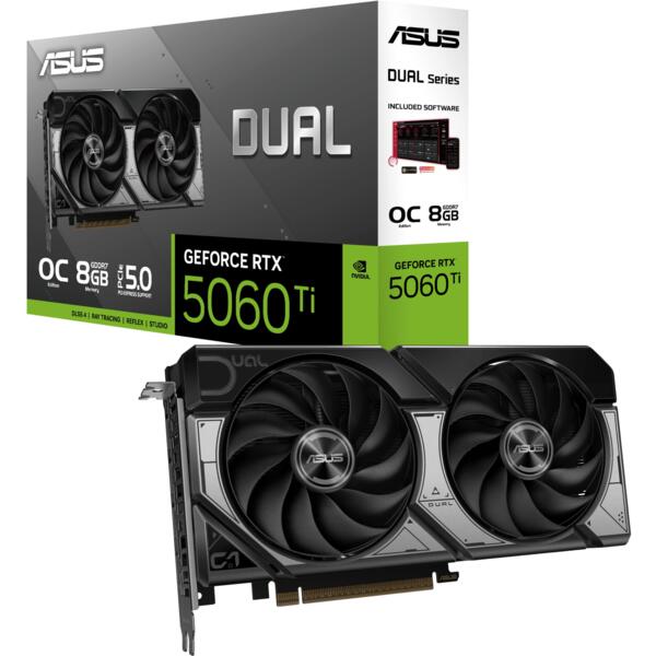 Видеокарта ASUS GeForce RTX 5060 Ti 8 GB GDDR7 OC DUAL (90YV0MP2-M0NA00)
