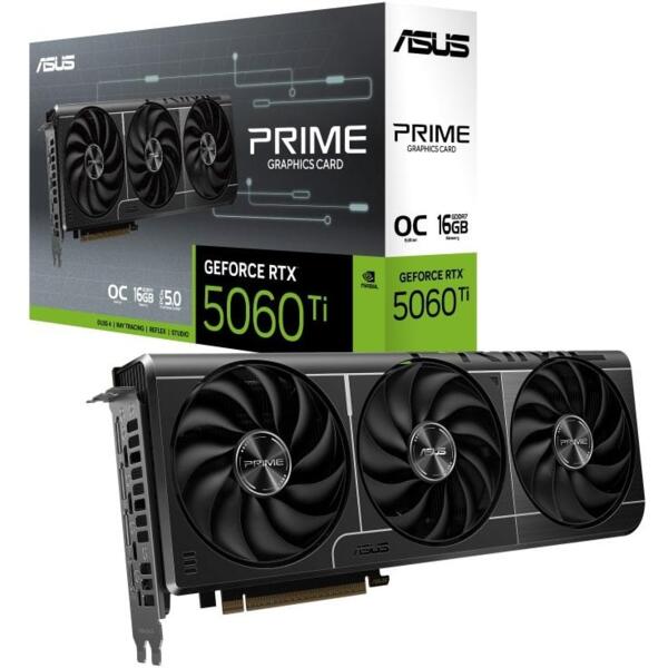 Видеокарта ASUS GeForce RTX 5060 Ti 16 GB GDDR7 OC PRIME (90YV0MH2-M0NA00)