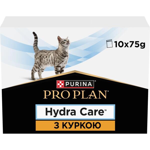 

Влажный корм для кошек Purina Pro Plan Hydra Care для увеличения потребления жидкости с курицей 10х75
