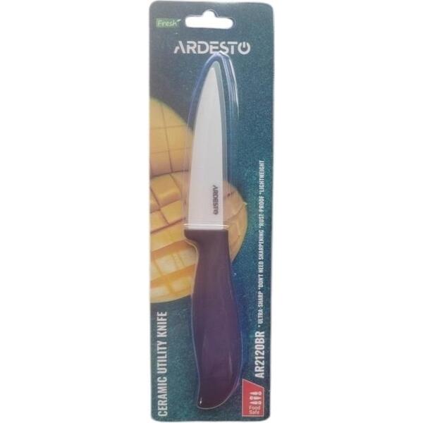 Нож керамический универсальный Ardesto Fresh, 10см, коричневый (AR2120BR)