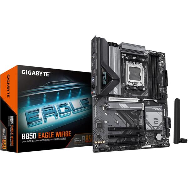 

Материнская плата GIGABYTE B850 EAGLE WIFI6E sAM5 B850 4xDDR5 M.2 Wi-Fi BT HDMI DP ATX
