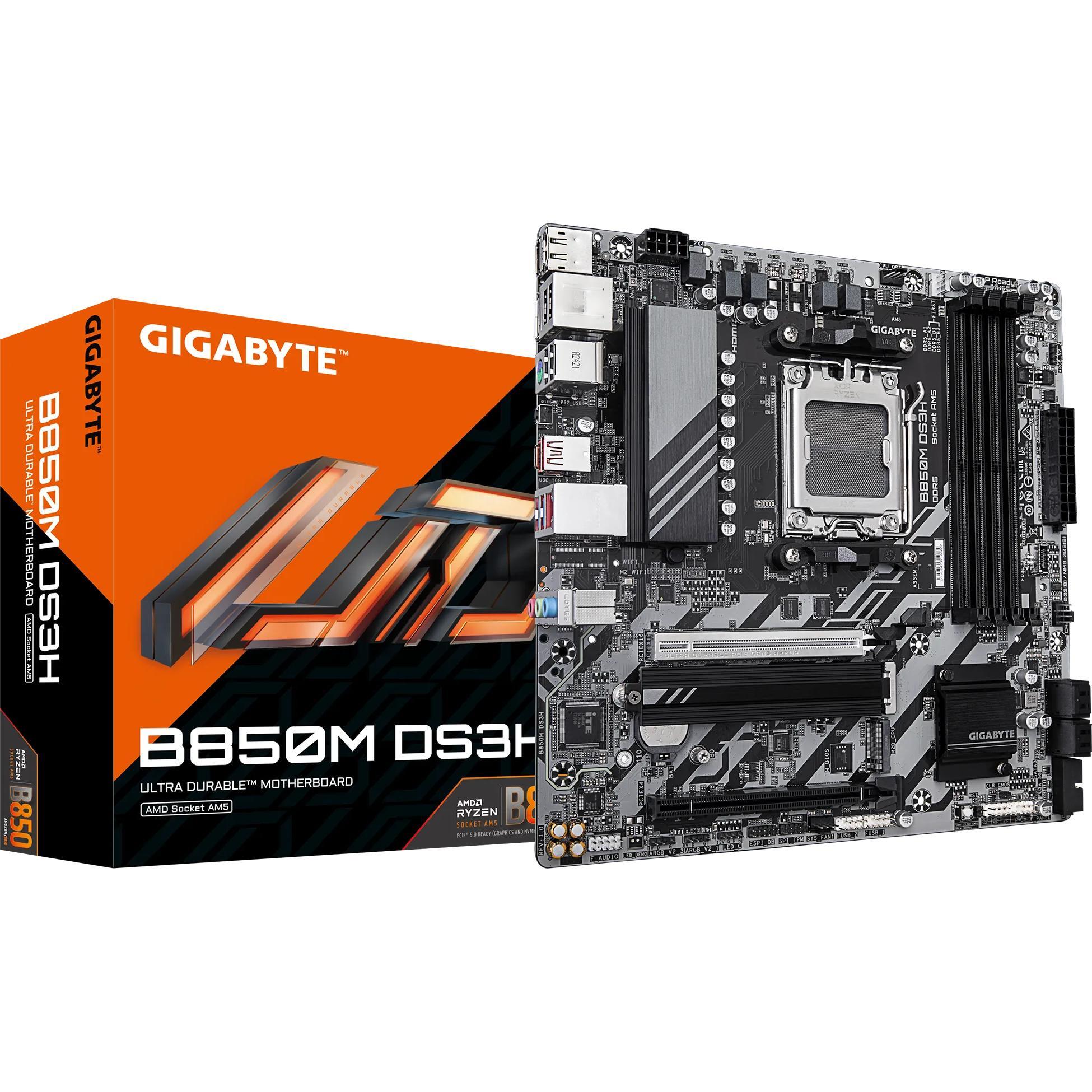 Материнская плата GIGABYTE B850M DS3H sAM5 B850 4xDDR5 M.2 HDMI DP mATX фото 1