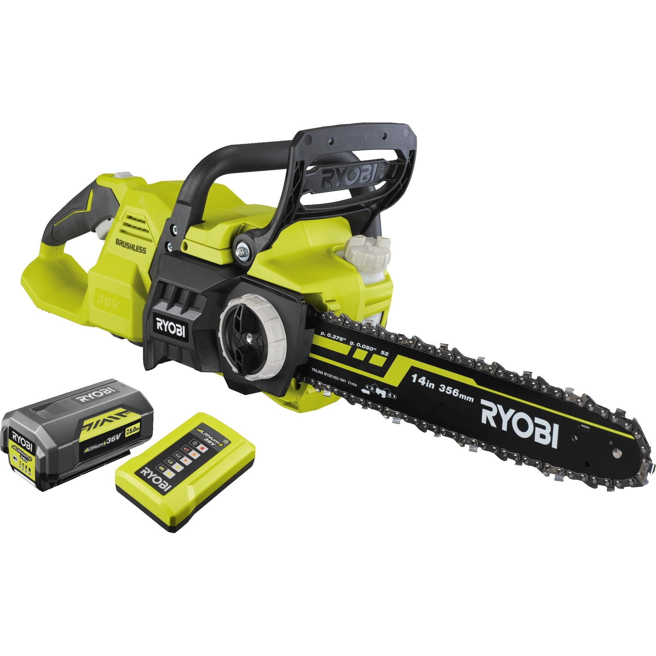 Пила ланцюгова акумуляторна Ryobi Max Power RY36CSX35A-150 36В, 1х5А·ч (5133004596)фото1