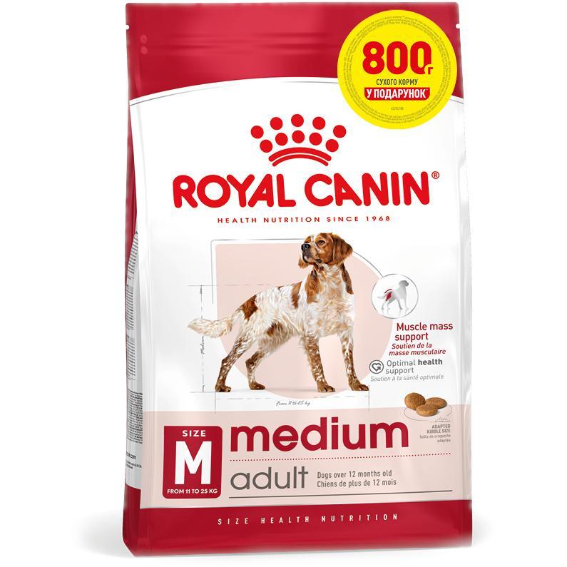 Сухой корм для собак Royal Canin Medium Adult средних пород 3.2кг + 800г фото