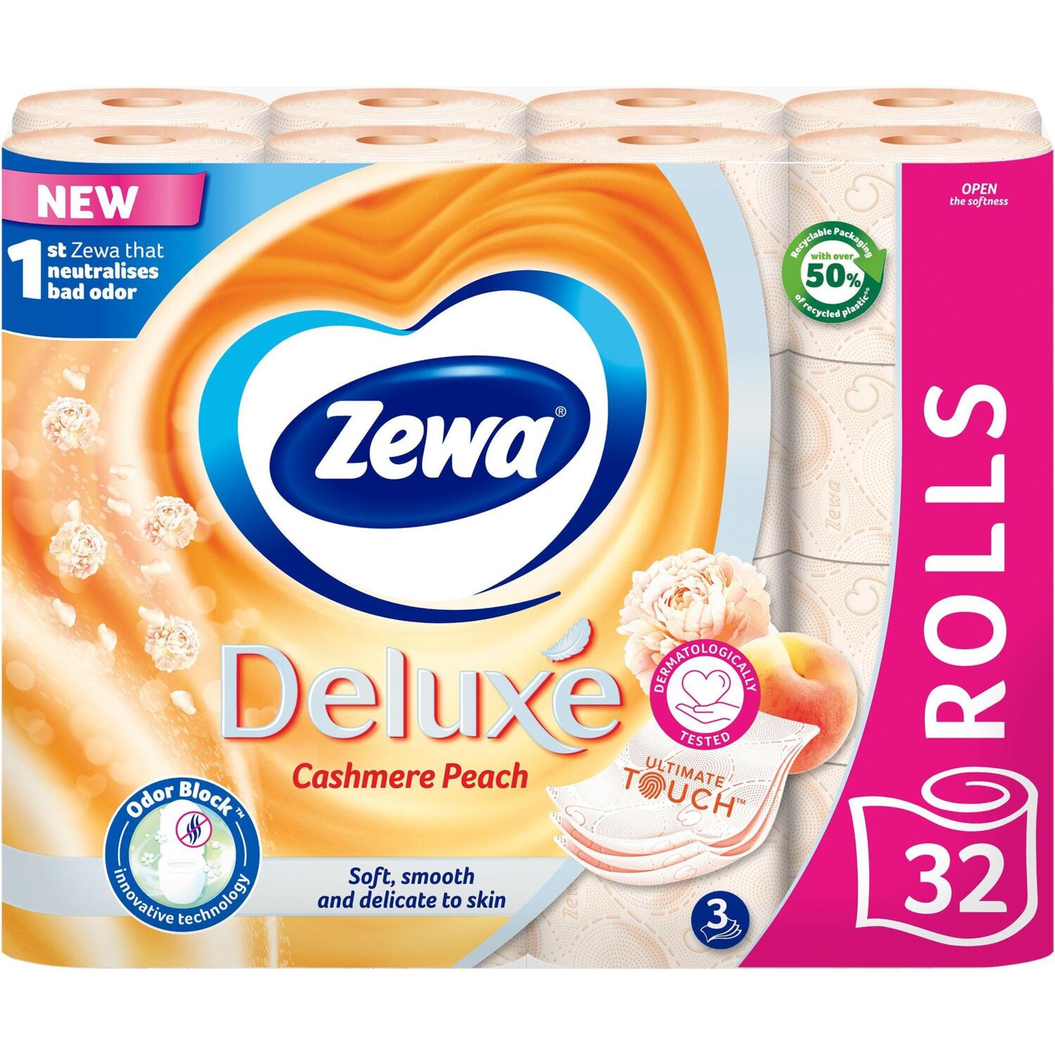 Туалетная бумага Zewa Deluxe персиковая 32 рулона фото