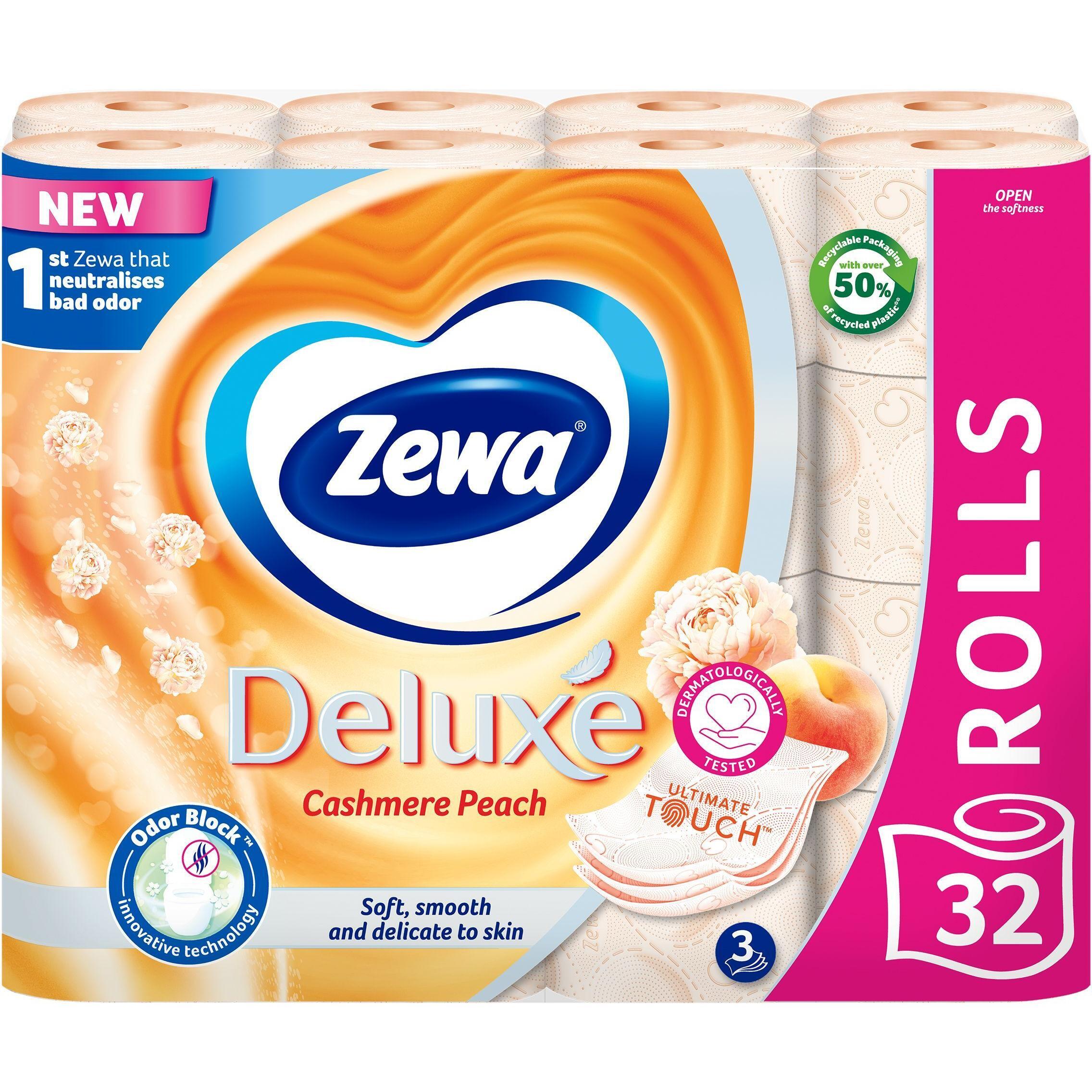 Туалетная бумага Zewa Deluxe персиковая 32 рулона фото 1