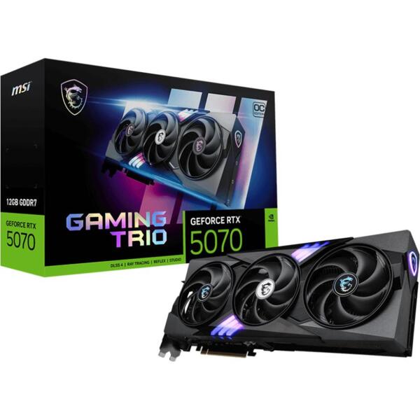 

Видеокарта MSI GeForce RTX 5070 12GB GDDR7 GAMING TRIO OC (912-V532-029)