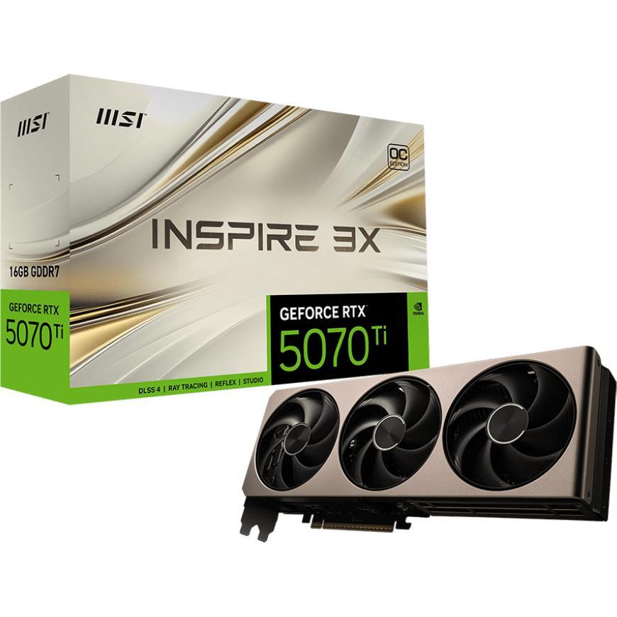 Видеокарта MSI GeForce RTX 5070 Ti 16GB GDDR7 INSPIRE 3X OC (912-V531-281) фото 