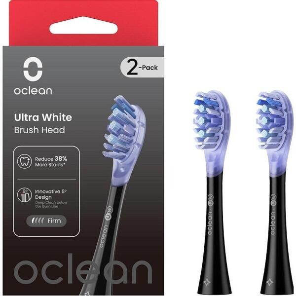 Насадка для зубной щетки Oclean Ultra White Brush Head 2 packUW02 B02 Black 2шт