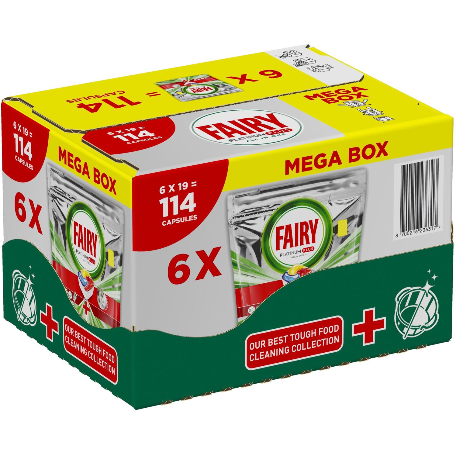 Капсули для посудомийних машин Fairy Platinum Plus All in One Лимон 114штфото