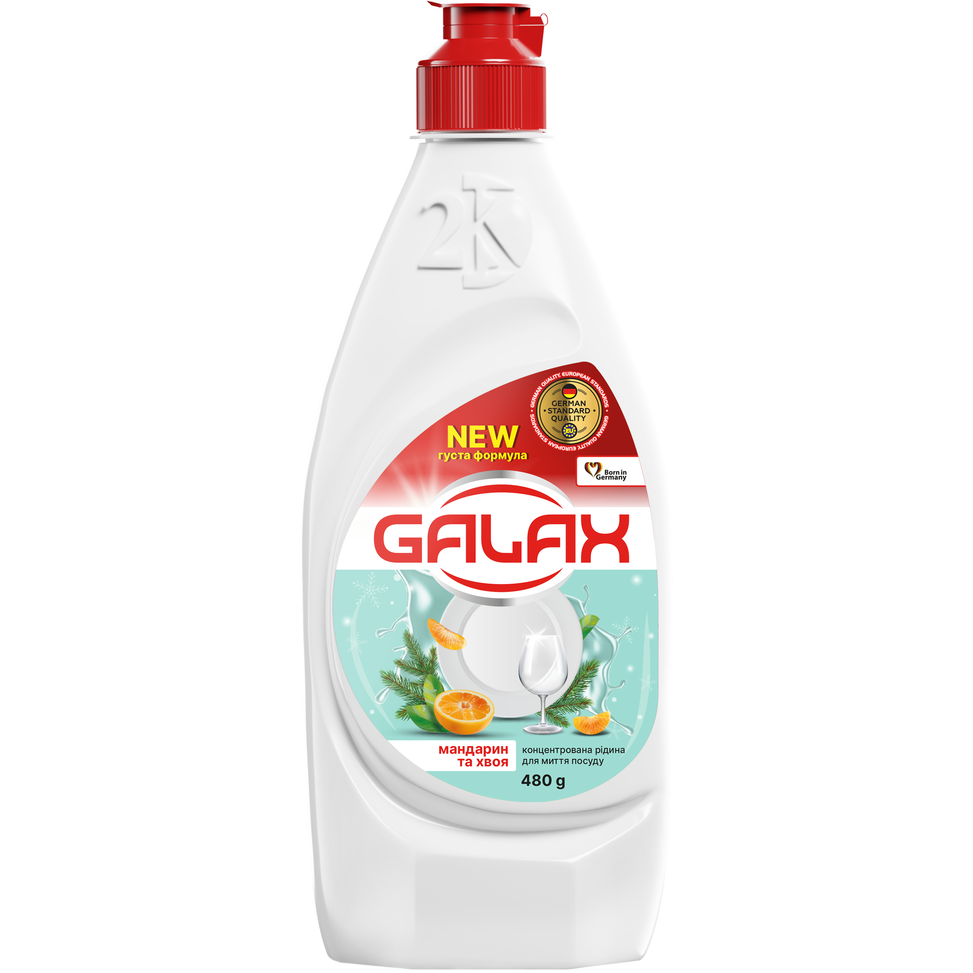 Концентрированная жидкость для мытья посуды Galax Мандарин и хвоя 480г фото1