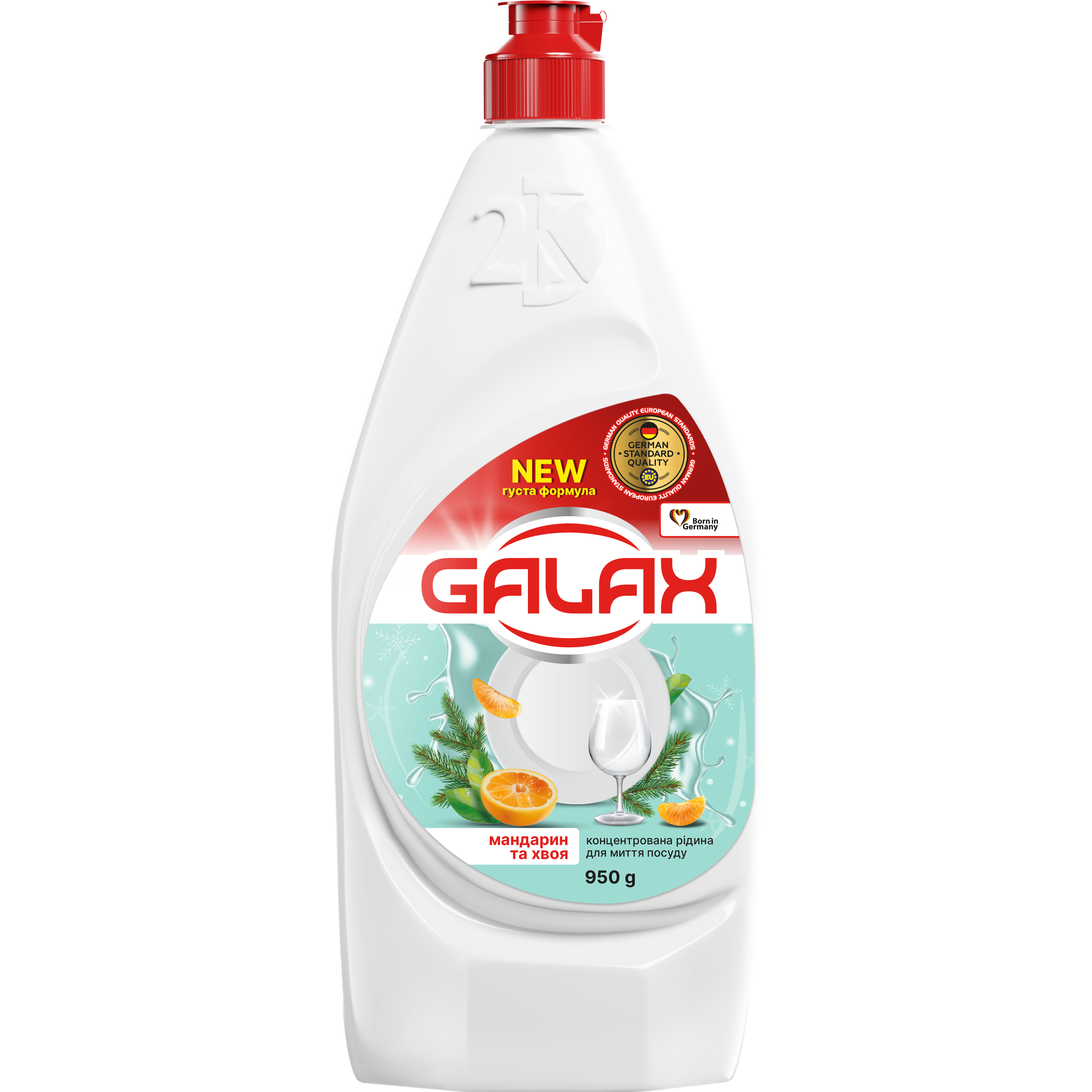 Концентрированная жидкость для мытья посуды Galax Мандарин и хвоя 950г фото1