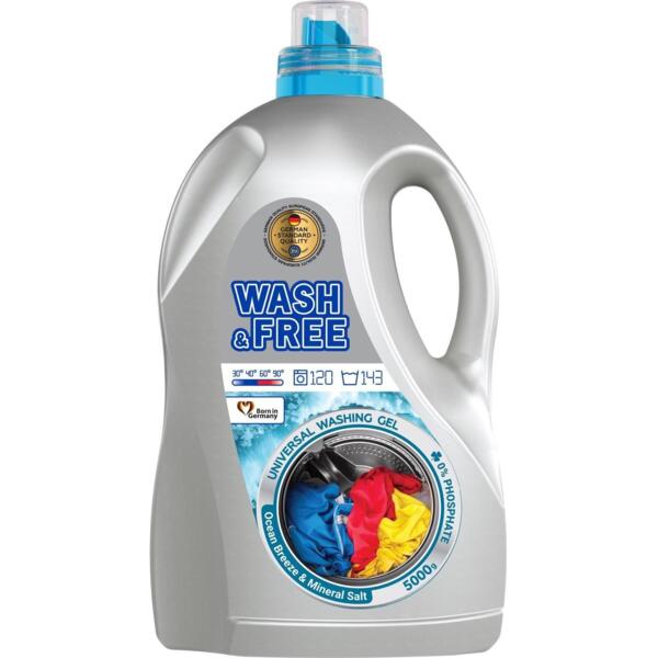 Универсальный гель для стирки Wash&Free Морская свежесть 5000г