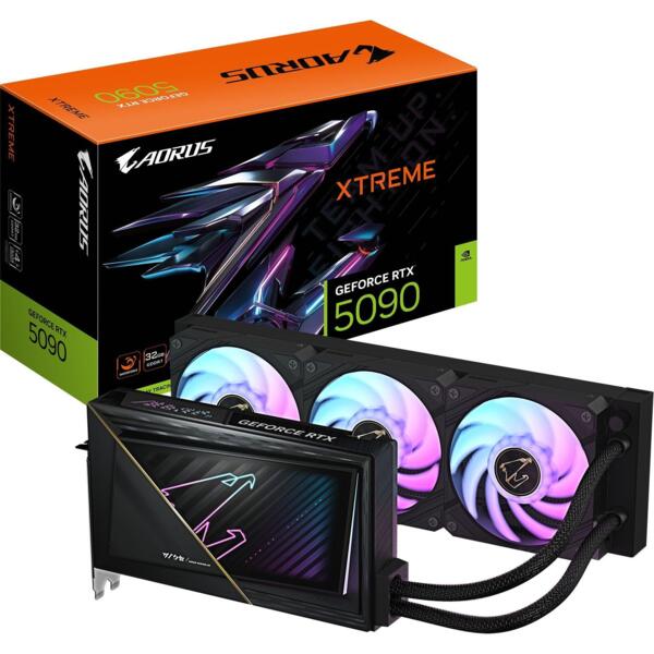Видеокарта GIGABYTE GeForce RTX 5090 32GB GDDR7 AORUS XTREME WATERFORCE (GV-N5090AORUSX_W-32GD)