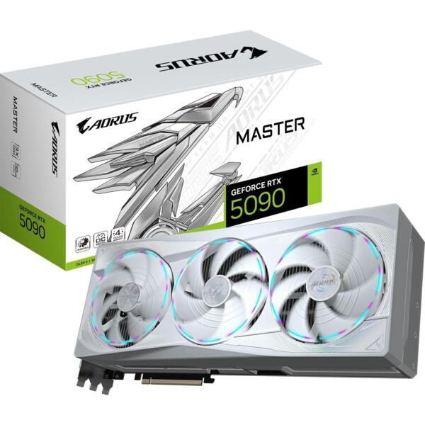 Видеокарта GIGABYTE GeForce RTX 5090 32GB GDDR7 AORUS ICE (GV-N5090AORUSM_ICE-32GD)