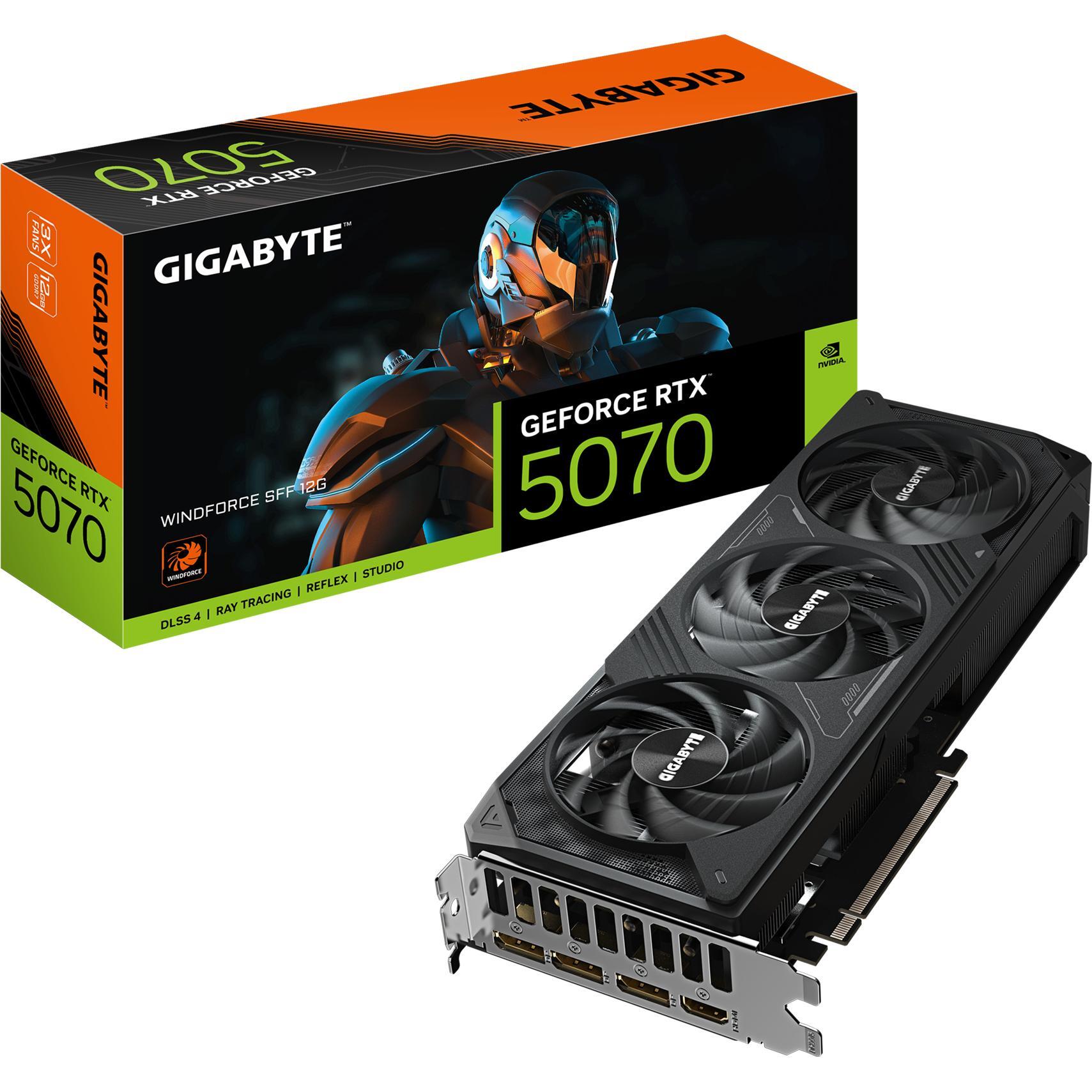 Видеокарта GIGABYTE GeForce RTX 5070 12GB GDDR7 WINDFORCE SFF (GV-N5070WF3-12GD) фото 1