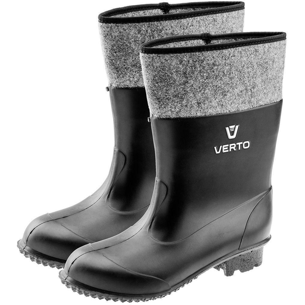 Чоботи гумові Verto, 47р, пвх з повстю, чорні (15G908)фото1