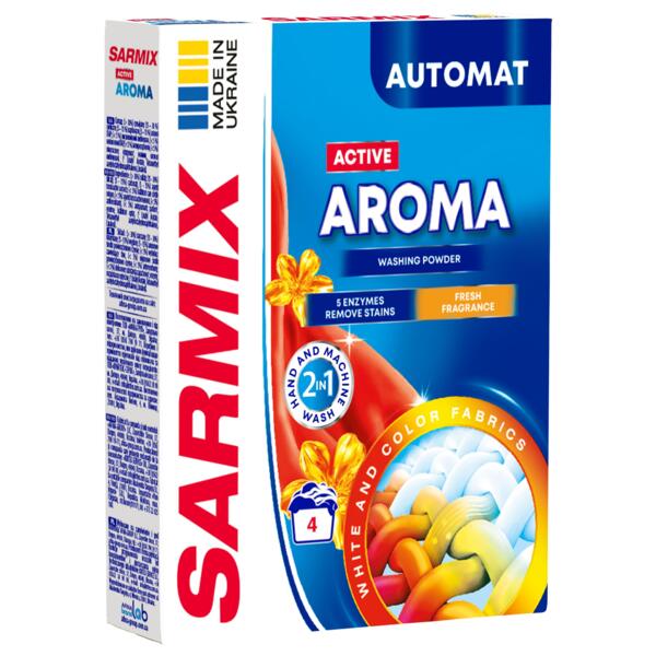 

Стиральный порошок Sarmix Active Aroma для всех типов стирки 300 г