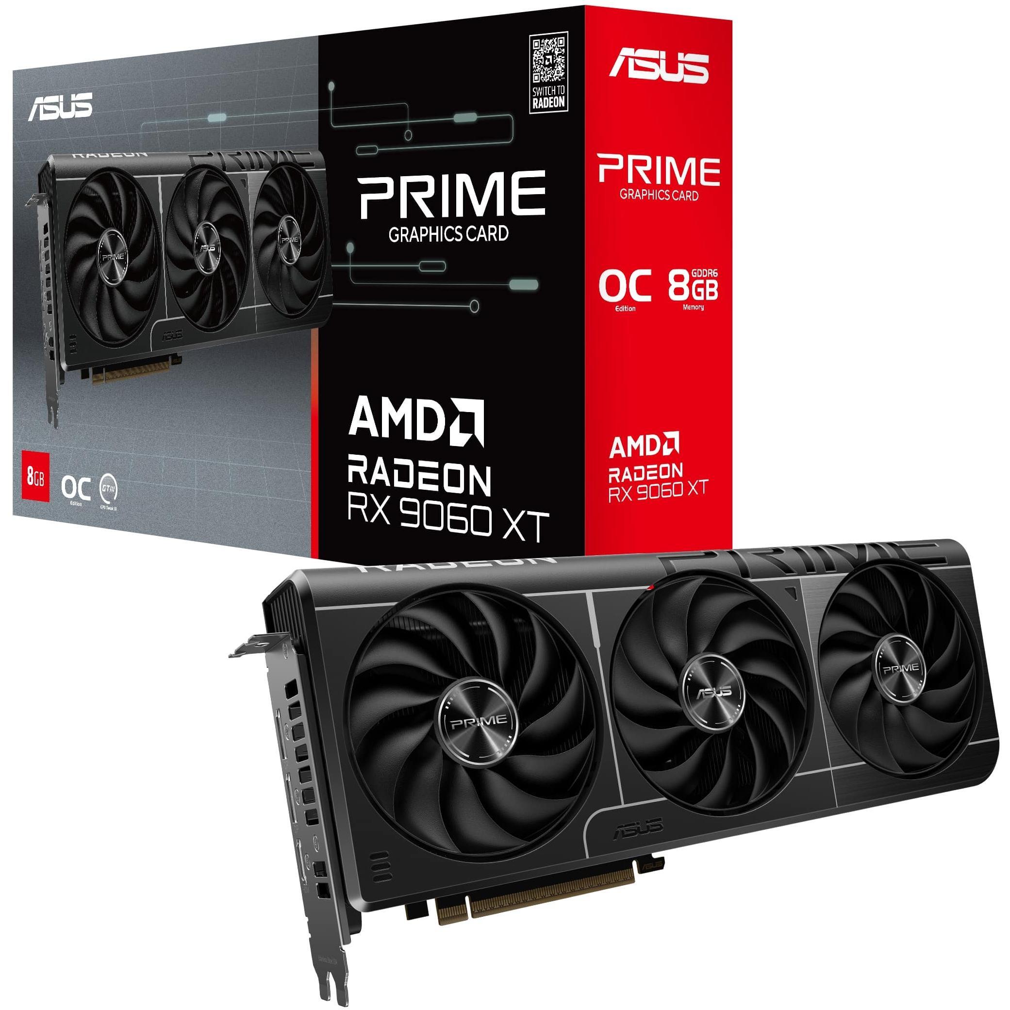 Видеокарта ASUS Radeon RX 9060 XT 8GB GDDR6 OC PRIME-RX9060XT-O8G (90YV0MI0-M0NA00) фото 1
