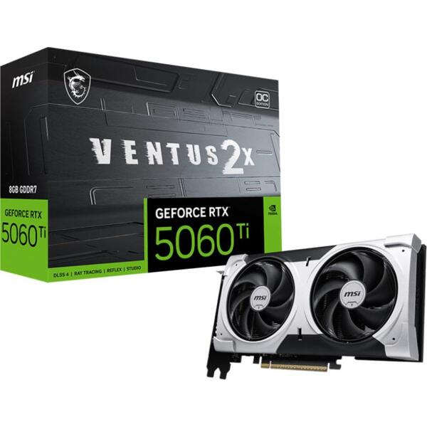 

Видеокарта MSI GeForce RTX 5060 Ti 8GB GDDR7 VENTUS 2X OC PLUS (912-V536-001)