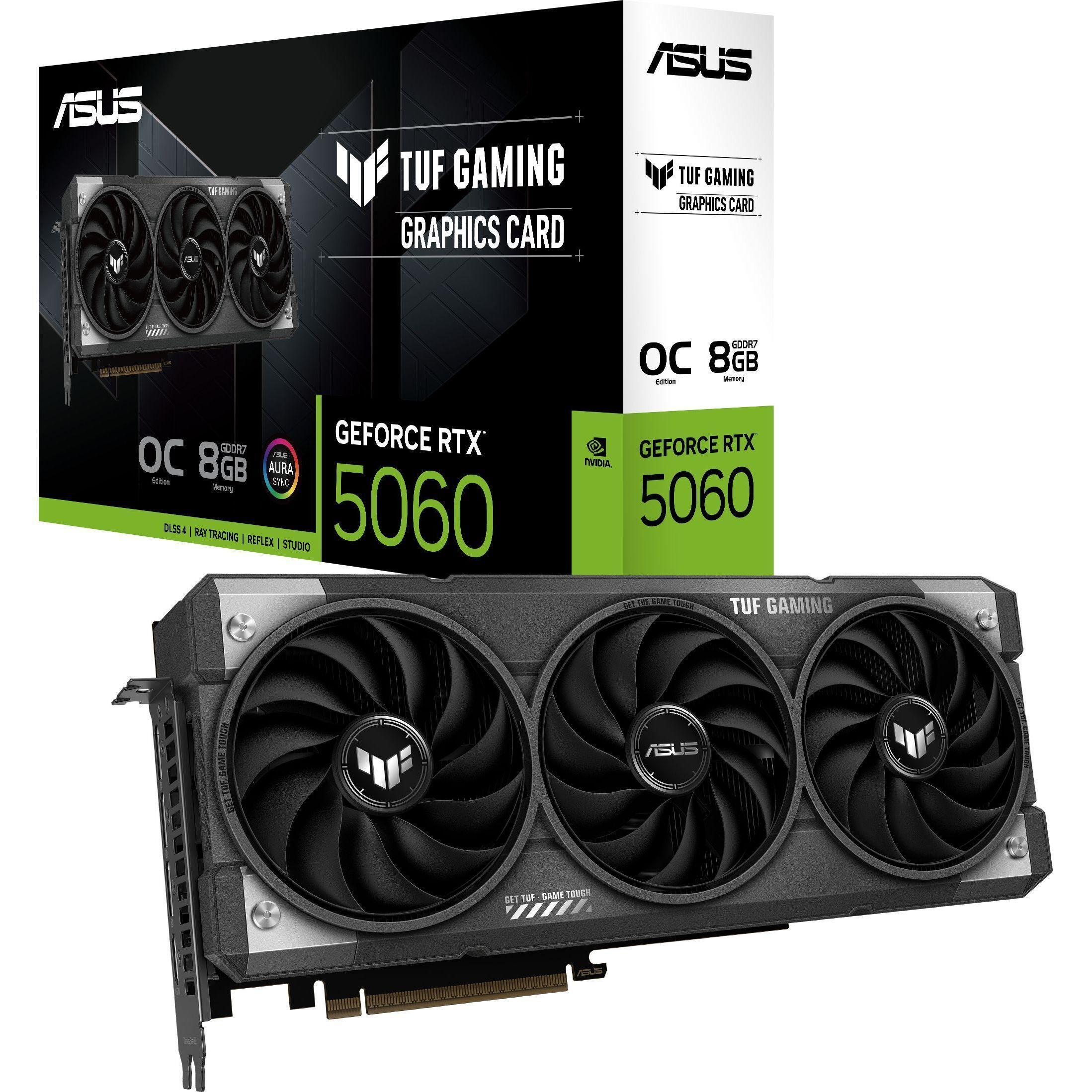Відеокарта ASUS GeForce RTX 5060 8GB GDDR7 TUF Gaming OC (90YV0N00-M0NA00)фото1