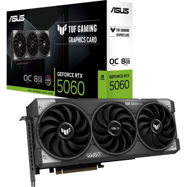 

Видеокарта ASUS GeForce RTX 5060 8GB GDDR7 TUF Gaming OC (90YV0N00-M0NA00)