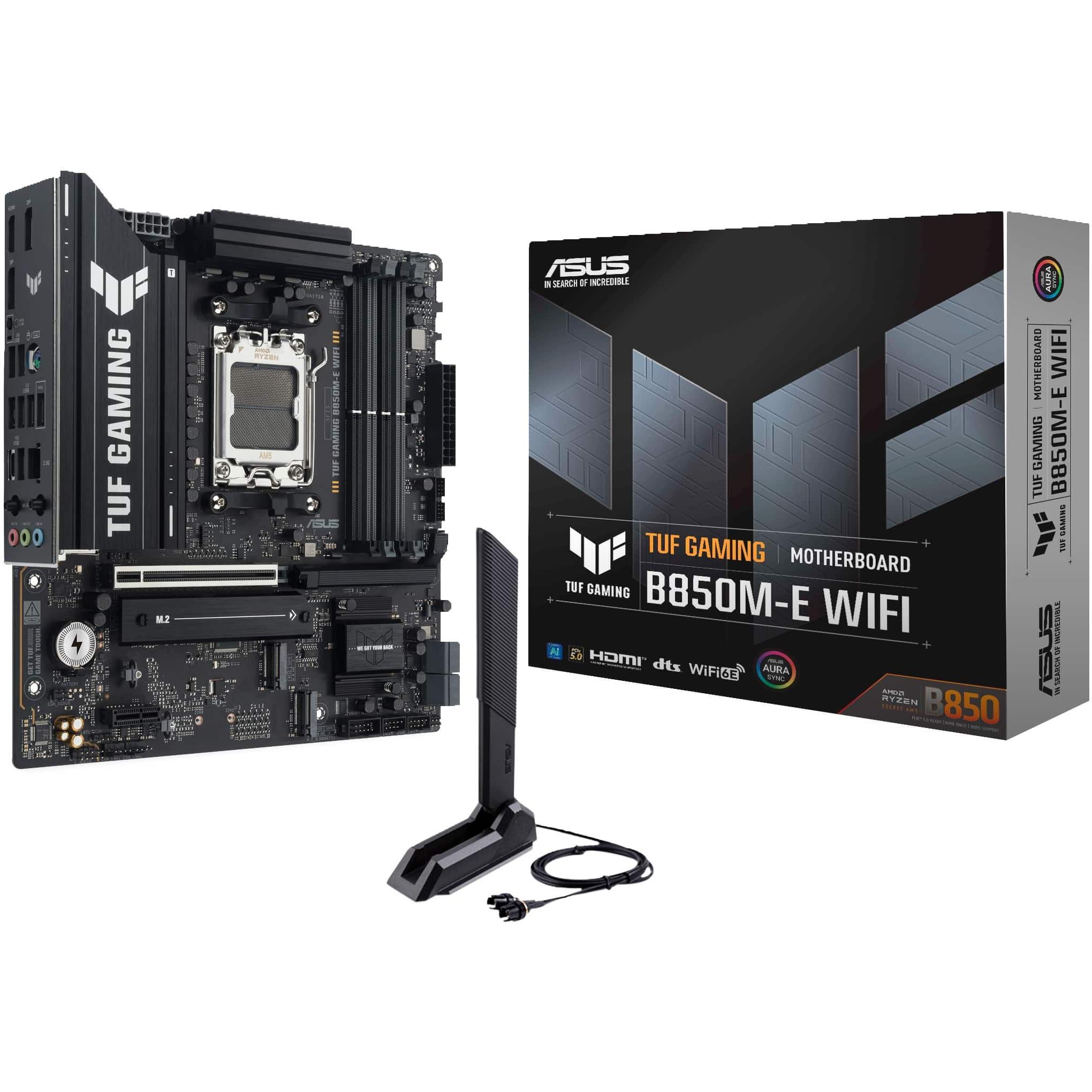Материнcкая плата ASUS TUF GAMING B850M-E WIFI sAM5 B850 4xDDR5 M.2 HDMI DP WiFi BT mATX фото 1