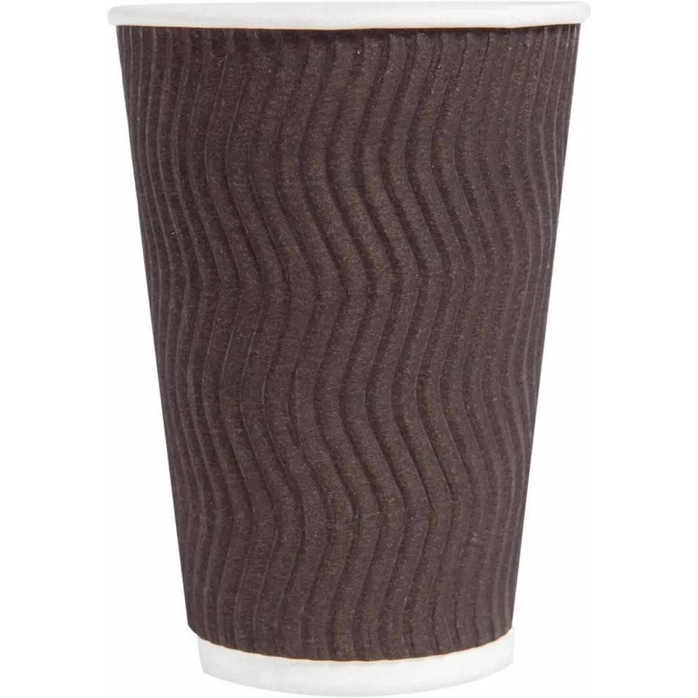 Стакан Pro service паперові Riple Коричневі 400 мл 15 штфото