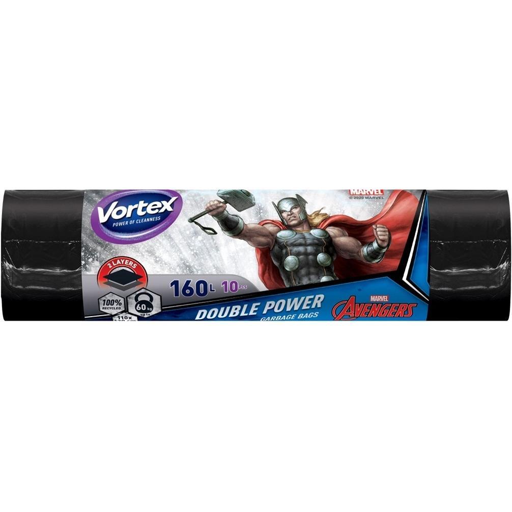Пакети для сміття Vortex MAX багатошарові Thor чорні 160л\10 штфото1