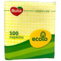 Салфетки Ruta Ecolo желтые 21х24 см 100 шт