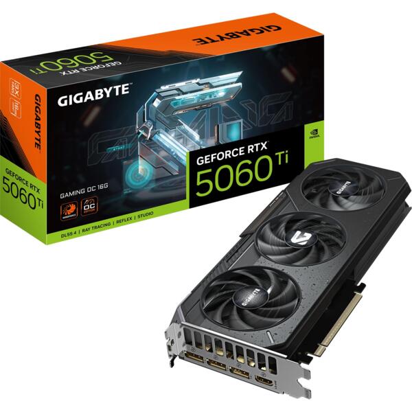 

Видеокарта GIGABYTE GeForce RTX 5060 Ti 16GB GDDR7 GAMING OC (GV-N506TGAMING_OC-16GD)