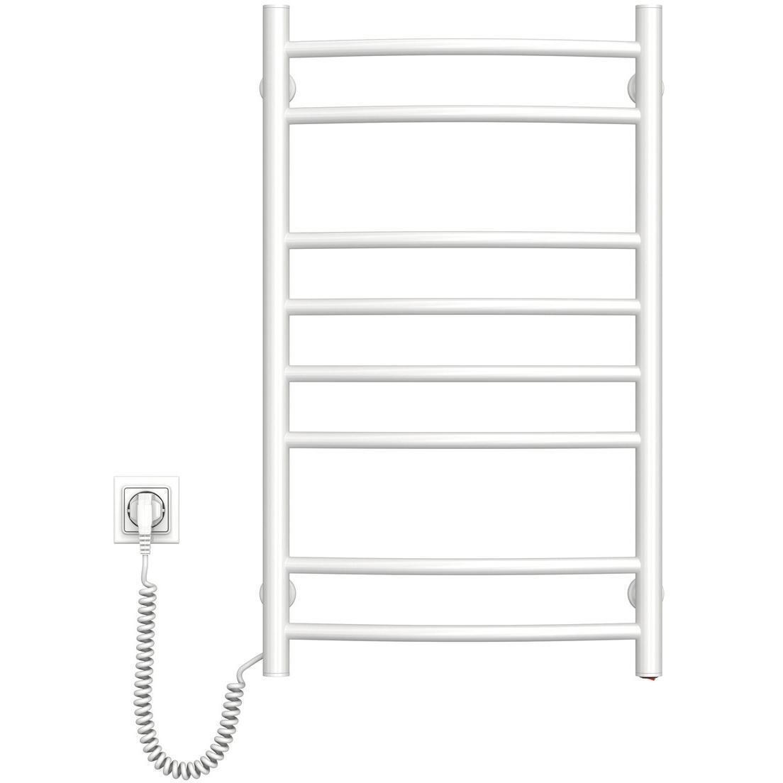 Полотенцесушитель Navin электрический Камелия, 800х480х105мм, кнопка, сталь, белый, левое подключение (12-007130-4880) фото 1