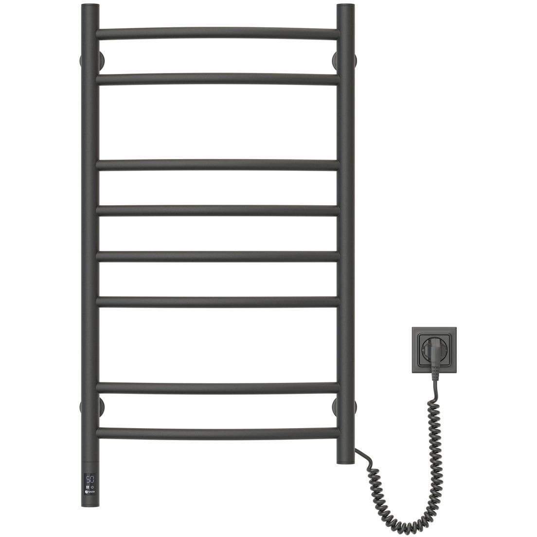 Полотенцесушитель Navin электрический Камелия, 800х480х105мм, таймер-регулятор, сталь, черный, пр подкл (12-207033-4880) фото 1