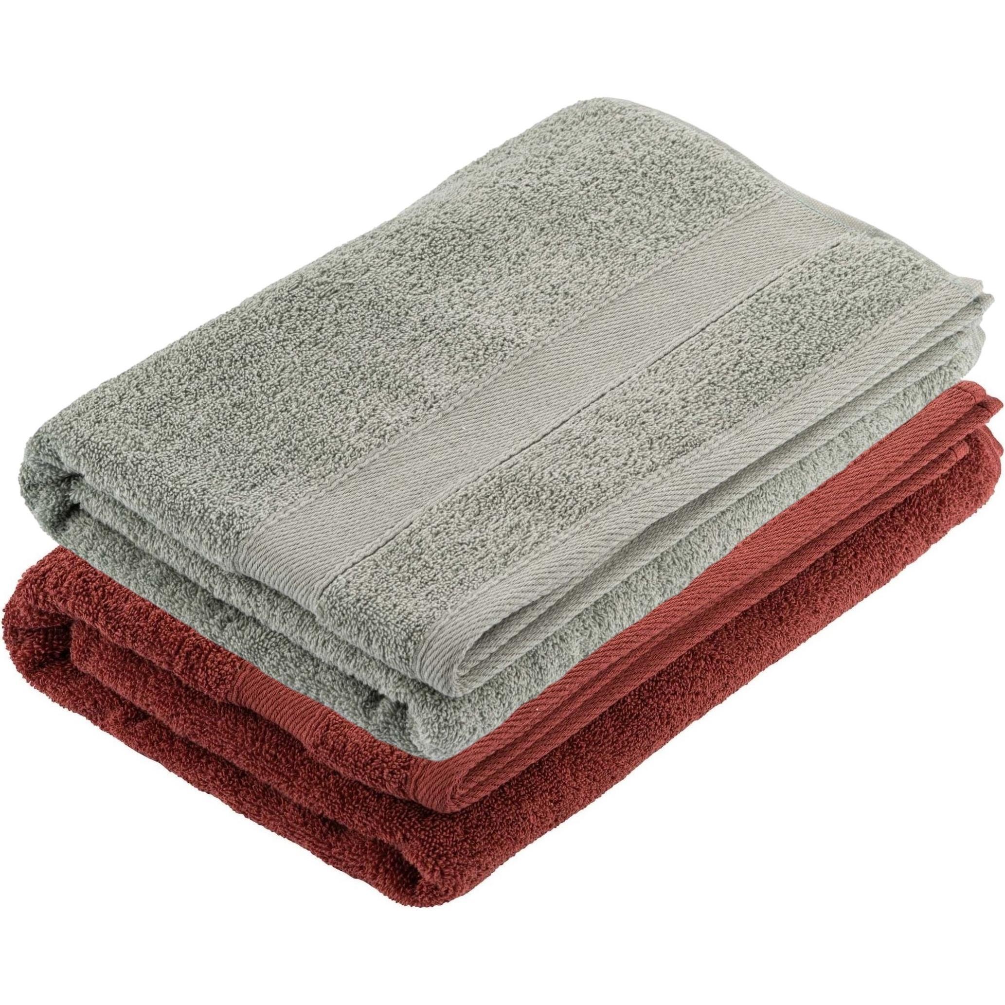 Набор полотенец махровых Ardesto SuperSoft, терракота, зеленый 70х140см (ART2270RT_ART2270SS) фото 1