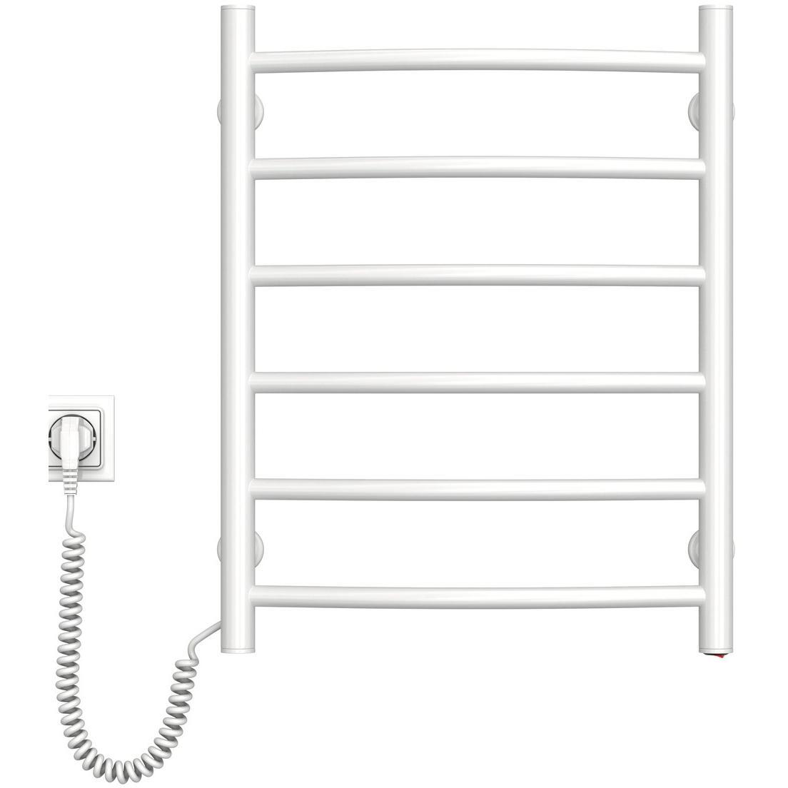 Полотенцесушитель Navin электрический Камелия, 600х480х104мм, кнопка, сталь, белый, левое подключение (12-007130-4860) фото 1