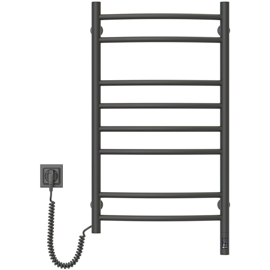 Полотенцесушитель Navin электрический Камелия, 800х480х105мм, таймер-регулятор, сталь, черный, лев подкл (12-20713-4880 фото 1