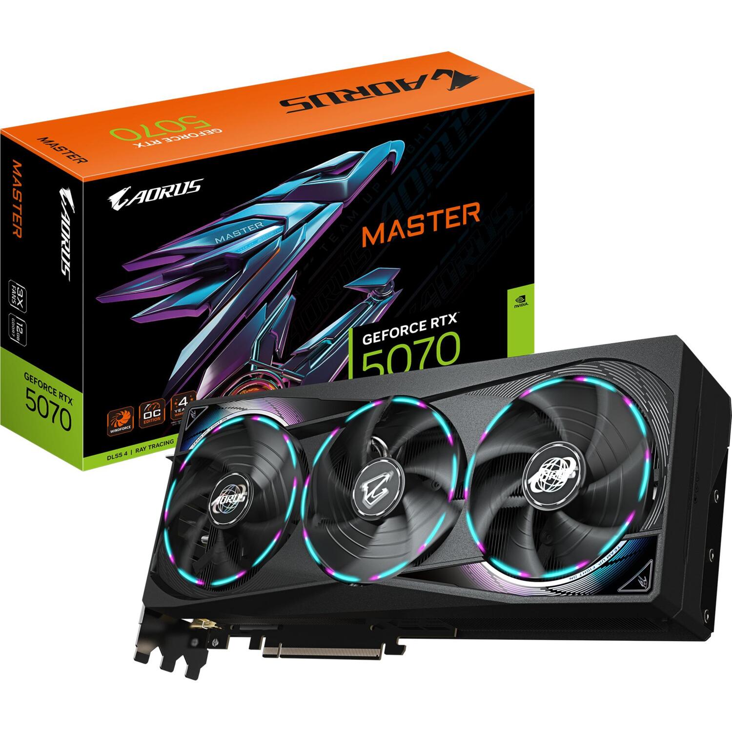Видеокарта GIGABYTE GeForce RTX 5070 12GB GDDR7 AORUS M (GV-N5070AORUS_M-12GD) фото 