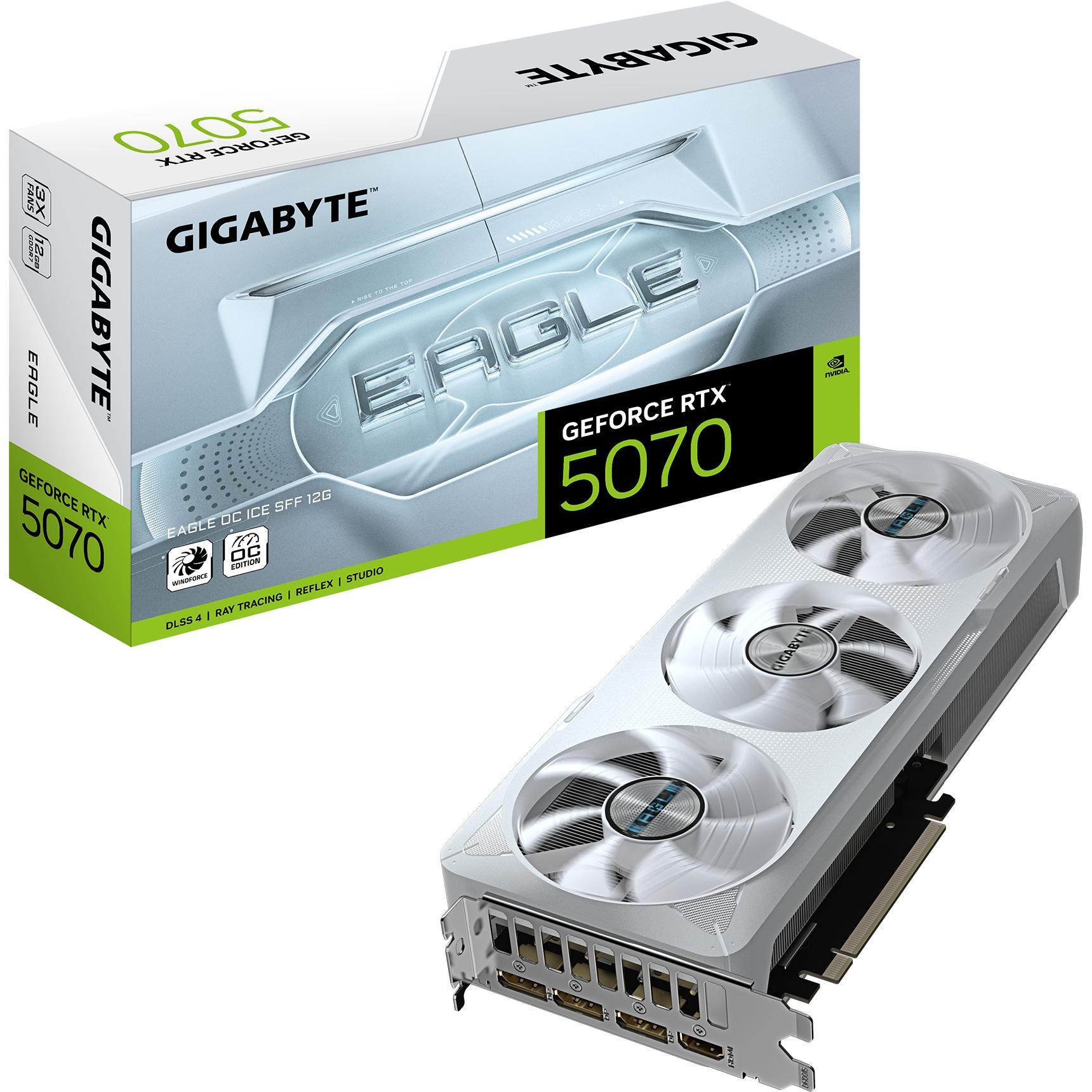 Видеокарта GIGABYTE GeForce RTX 5070 12GB GDDR7 EAGLE OC ICE (GV-N5070EAGLEOC_ICE-12GD) фото 1