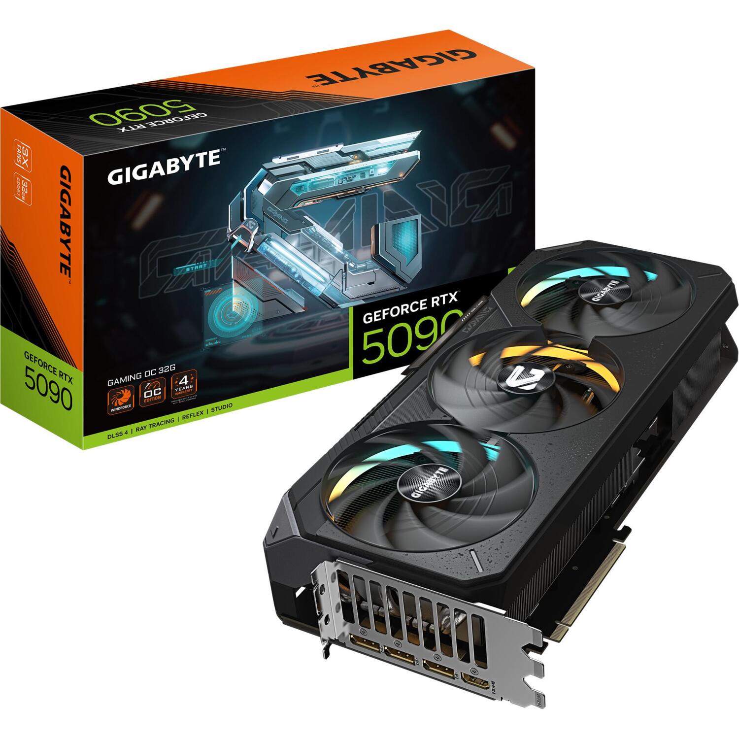 Видеокарта GIGABYTE GeForce RTX 5090 32GB GDDR7 GAMING OC (GV-N5090GAMING_OC-32GD) фото 