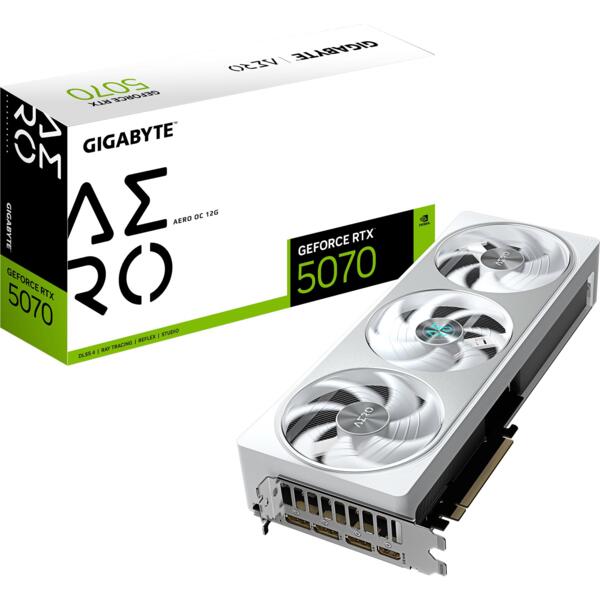 Видеокарта GIGABYTE GeForce RTX 5070 12GB GDDR7 AERO OC (GV-N5070AERO_OC-12GD)